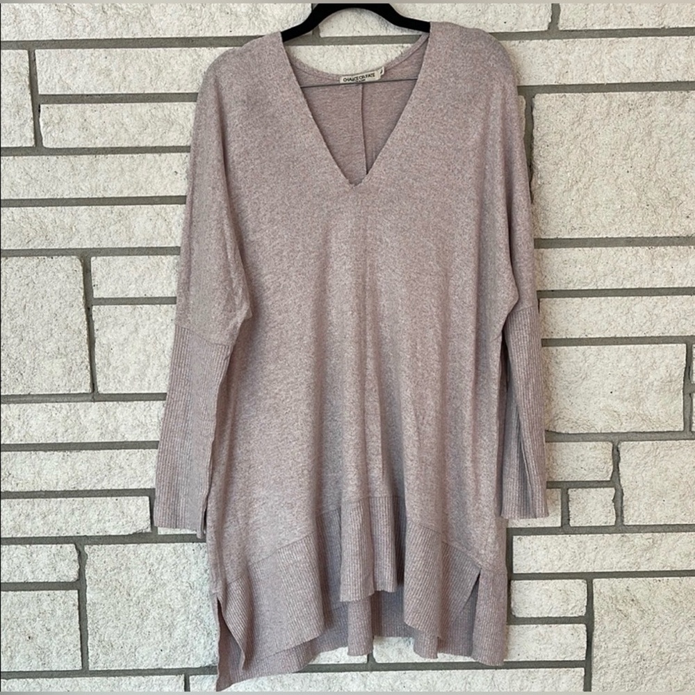 Chance or Fate Soft Mauve V-Neck Sweater